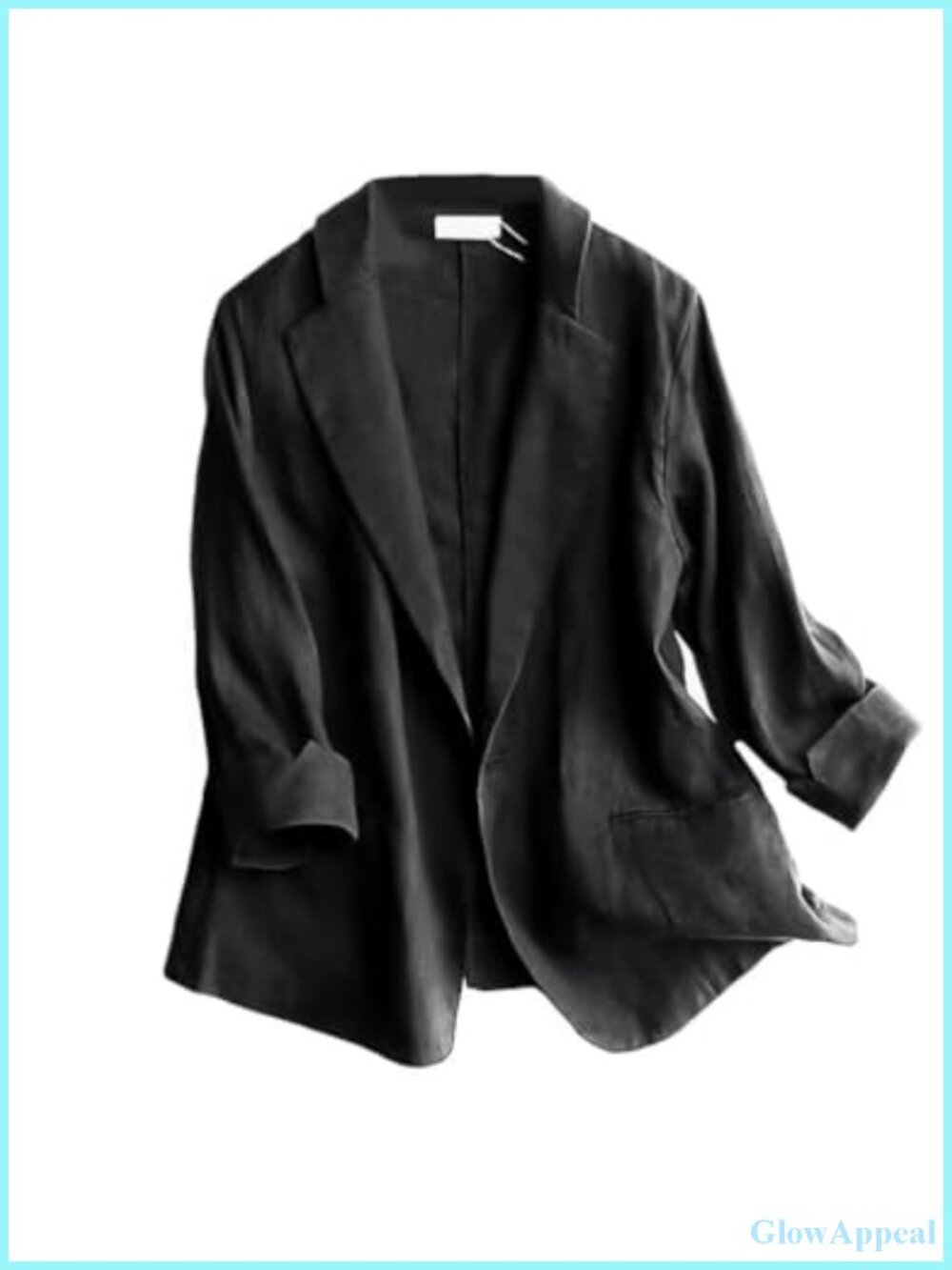 Linen Blazer 3/4 Sleeve Lightweight Business Casual Work Jacket